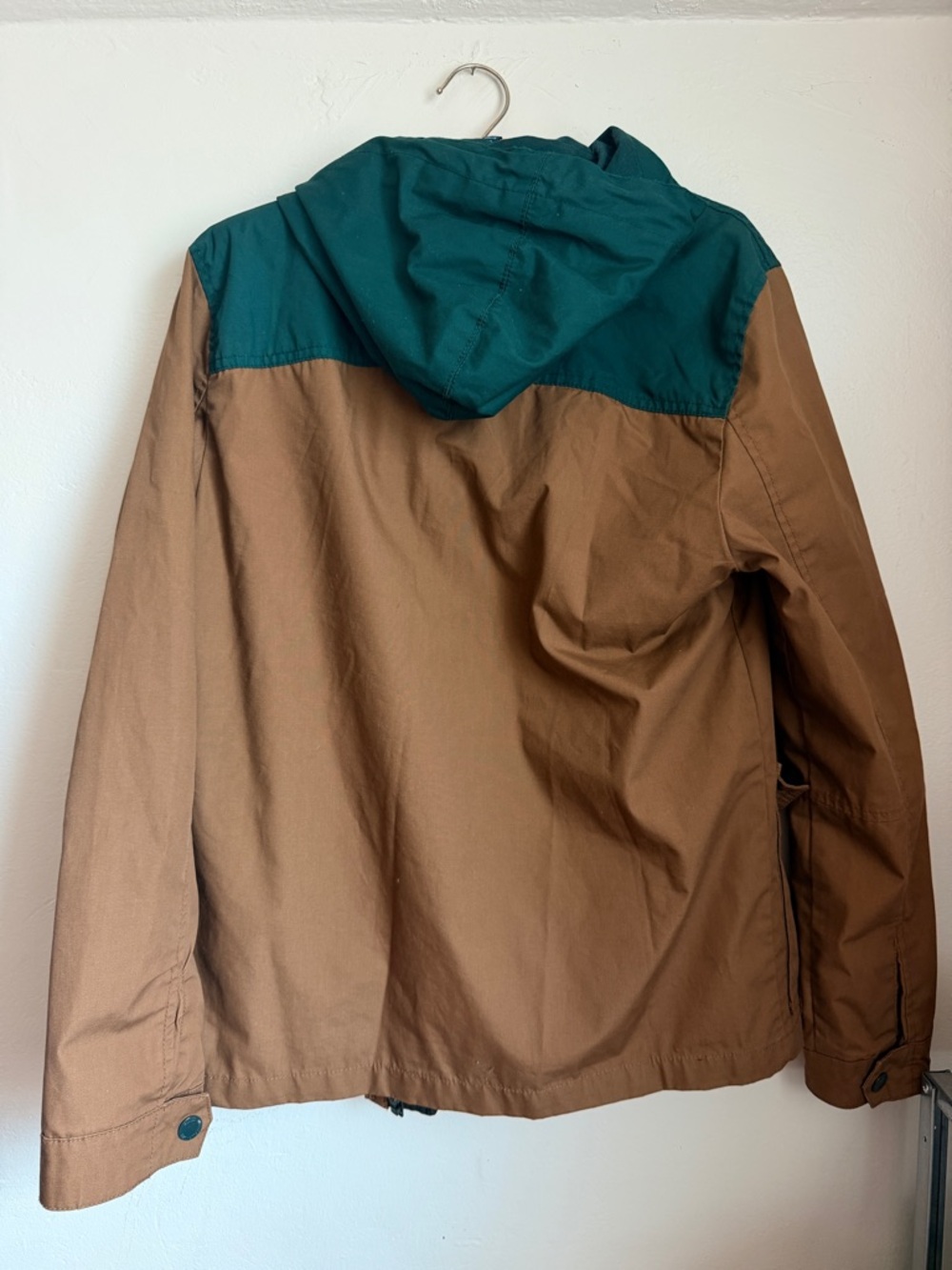 Men's Hooded Two-Tone Brown and green Jacket